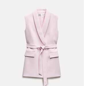 Zara Pink Sleeveless Blazer Vest NWOT